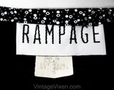 Size 6 1990s Mini Dress - Small 90s Flapper Inspired Sheath - Long Sleeve 90's Black & White Deco Bubble Print - Rampage Label - Bust 35