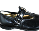 Size 7.5 Toddler Girl Shoes - Black Leather Mary Jane Style - 1950s 60s Young Child T-Strap 7 1/2 D Shoe - Vintage Deadstock in Original Box