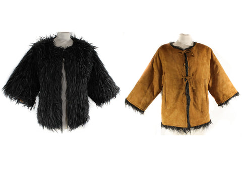 Small Bonnie Cashin 1960s Suede Jacket with Shaggy Reversible Lining - 60s Rare Design - Brown Black Gray Mod Designer Faux Fur - Bust 34.5