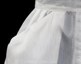 Size 4 Nurse Uniform Dress - Small 1950s 60s White Diner Style Dress - Short Sleeved Summer Sheer Nylon - Perky Pin Up Girl - Waist 25
