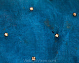 Fragile Size 8 1950s Cocktail Dress with Stardust Rhinestones - As Is Sapphire Blue Silk Organza - 50s Fit & Flare Skirt - Poor Condition
