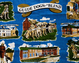 1950s Guide Dogs for the Blind Linen Hand Towel - 50s 60s Novelty Print - Training Puppies - German Shepherd - Leamington Bolton Exeter UK