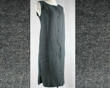 Size 10 Gray Dress - 1960s Tailored Gabardine Sheath - Sleeveless Classic Casual 60s Dress - Rayon - Mint Condition - Bust 37.5 - 39758-1