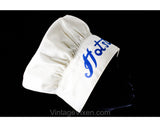 1940s Chef's Hat - Hotstuf Kitchen Cook Cotton Workwear Cap - Authentic 40s 50s Kitsch Hot Stuff - White Blue Utility Retro Lettering