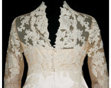 Size 6 Wedding Dress - Exquisite Peau du Soie & Net Bridal Gown by Priscilla of Boston - Attached Train - 1960s Wedding - Bust 34 - 32789-1