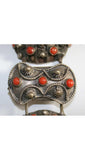 Italian Chic 1940s Silver & Carnelian Bracelet Set - Earrings - 40s Demi-Parure - Orange - Made In Italy - Deadstock - New In Box - 40243