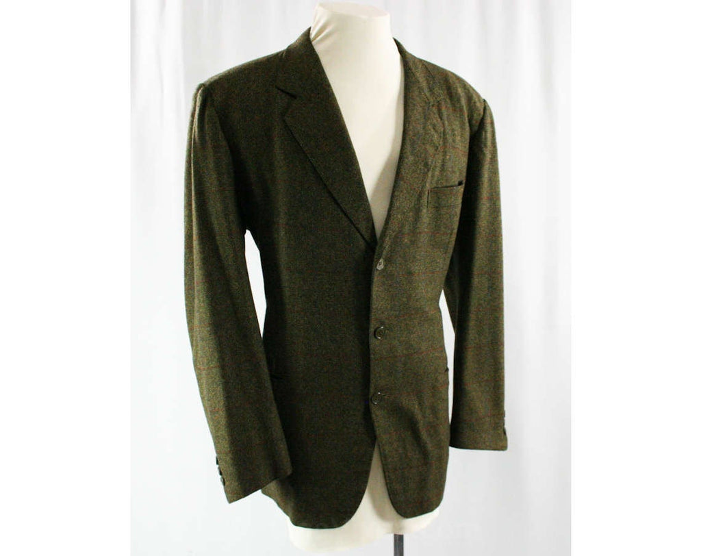 Soft as Cashmere Men's Suit Jacket - 1960s - Mens Size Large - Italian by Randazzo - 60s Pebbled Wool - 3-Button - Chest 47 - 42335