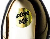 Child's Size 11 1/2 Black Mary Jane Shoes - Authentic 1950s 60s Little Girls Patent Vinyl - Big Buckles - Child Size 11.5 D - Deadstock NIB