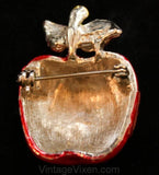 Red Apple Pin by 'ART' - Brooch - Fall - Red - Metal - 1960s - Fruit - Novelty Pin - Giftable - 35597-1