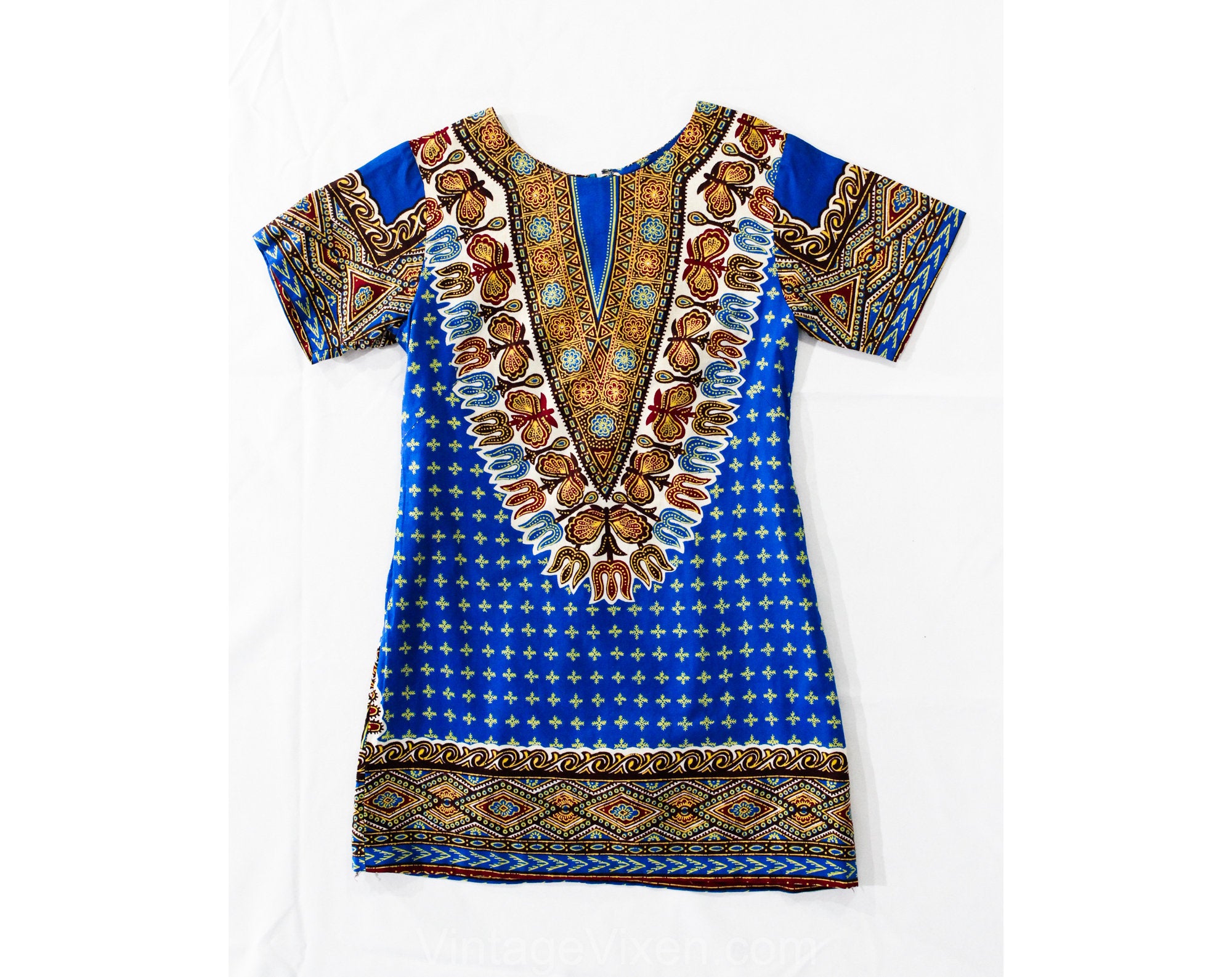 Girl's Size 12 Mini Dress - 1960s Hippie Afrocentric Summer Go Go Styl Vintage Vixen Clothing Girl's Size 12 Mini Dress - 1960s Hippie Afrocentric Summer Go Go Styl Vintage Vixen Clothing