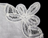 Battenberg Lace Place Mats Set of 4 - Fine White Cotton Dinner Linens - Hand Sewn Tape Lace Corners - Four Victorian Style 1980s Placemats