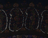 Liberty of London Silk Scarf - Brown Paisley Neck Scarf - Made in England - 1960s Paisleys Border Print - Umber Black Purple - Rectangular
