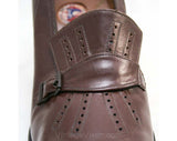 Size 5.5 Brown 30s Shoes - Unworn 1930s Secretary Style Cognac Leather Pumps - 5 1/2 AA Deco Deadstock - Fall Autumn - Excellent Conditon