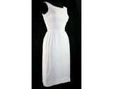 XXS White 50s Dress - Coquette Style 1950s Marilyn Cocktail & Optional Pink Roses Bodice - Junior Size 00 Good Girl - Bust 34 Waist 22.5