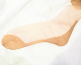 3 Pairs 1950s Seamed French Heel Stockings - Lilly Dache's Dashing Hosiery - Suntan Hue Thigh Highs - Size 9 1/2 Three Pair Unworn NIB