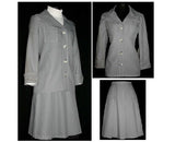 Size 6 Suit - Sharp 1970s Tailored Gray Jacket Skirt & Turtleneck - 70s Tailoring - Office Wear - NWT Deadstock - Waist 26 - 40770-1