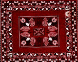Western Handkerchief - Red 1950s Novelty Print Bandanna - Rockabilly Cowgirl Cotton - 50s 60s Hearts Geometrics - Southwest Pin-Up Girl