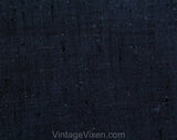 Blue Thai Silk Fabric - Over 6 Yards Cornflower Denim Black Hues - 50s 60s Yardage - Flecked Nubby Fine Woven Silk Rayon Blend Material