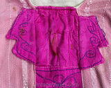 FINAL SALE 2T Girls Costume Dress - 1960s South American Toddler - As Is Rough Condition - Pink 18th Century Style Top Embroidered Skirt