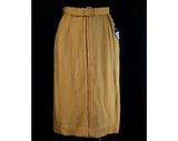 Size 2 Pencil Skirt - 1950s Toffee Brown Wool - XS 50s Straight Skirt - Tailored Secretary with Belt - Majestic NWT Deadstock - Waist 24