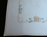 Floral Chenille Bedspread - 1950s Soft Classic Cottage Bedroom Linens - Plush Cotton - 50s Twin Full or Double Bed Cover - 92 x 105 Inches
