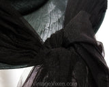 Dashing Black 1940s Hat with Asymmetric Silhouette - Fine Straw 40s Rare Millinery from I. Magnin - Post WWII Finery - Hollywood Provenance