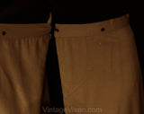 Size 8 1940s Gabardine Skirt - Beautiful Cocoa Brown Wool Gab 40s Deadstock Wrap Style - WWII Era with Metal Studs & Satin Grapes - Waist 27
