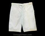 Teen Boy's 1960s Shorts - Size 14 16 White Cotton Surfer Style Shorts - 60s Childs Boys Summer Preppy Classic Deadstock - NWT - Waist 26.5