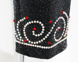 Size 18 Disco Pant Suit - Plus Size 1970s Glitz & Glamour - 70s Silver Red Sparkle Knit Tunic Shirt Pants - Long Sleeve Pantsuit - Bust 46