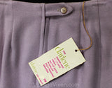 XXS 60s Lavender Skirt - Lilac Pastel Purple Wool - Classic 1960s Office Secretary - Size 00 Tailored A-Line - Waist 22.5 - NWT Deadstock