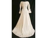 Size 6 Wedding Dress - Dramatic Femme 1950s Mid Century Bridal Gown with Flared Bell Sleeves - NWT Deadstock - Bust 34 - Waist 27 - 31803-1