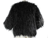 Small Bonnie Cashin 1960s Suede Jacket with Shaggy Reversible Lining - 60s Rare Design - Brown Black Gray Mod Designer Faux Fur - Bust 34.5