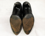 Size 5.5 Shoes - Glamour Girl 1950s Black High Heels with Amber Rhinestones - Posh 50s Pointed Toe - Delman Paris New York - 5 1/2 - 50271