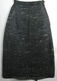 Size 8 Gray Suit - Chic Early 1950s Charcoal & Blue Flecked Wool Jacket with Skirt - 50s National Recovery Board Label - Bust 36.5 - 33722