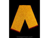1960s Table Runner - Hand Woven Saffron Yellow & Cayenne Orange Red Cotton Textile - Beautiful Southwestern Style 60s Mod Dresser Runner