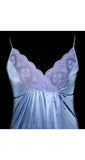 Size 10 Nightie Set - Lovely 70s Violet Strappy Nightgown & Wrap Robe - 1970s Purple Lingerie - Spring - Decollete Lace - Bust 36.5 - 38818