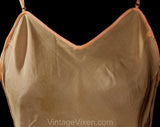 Size 6 1930s Full Slip - Small 30s Bias Cut Rayon Backless Slip - Long Evening Ankle Length - Peach Pink Movie Star Lingerie - Bust 34