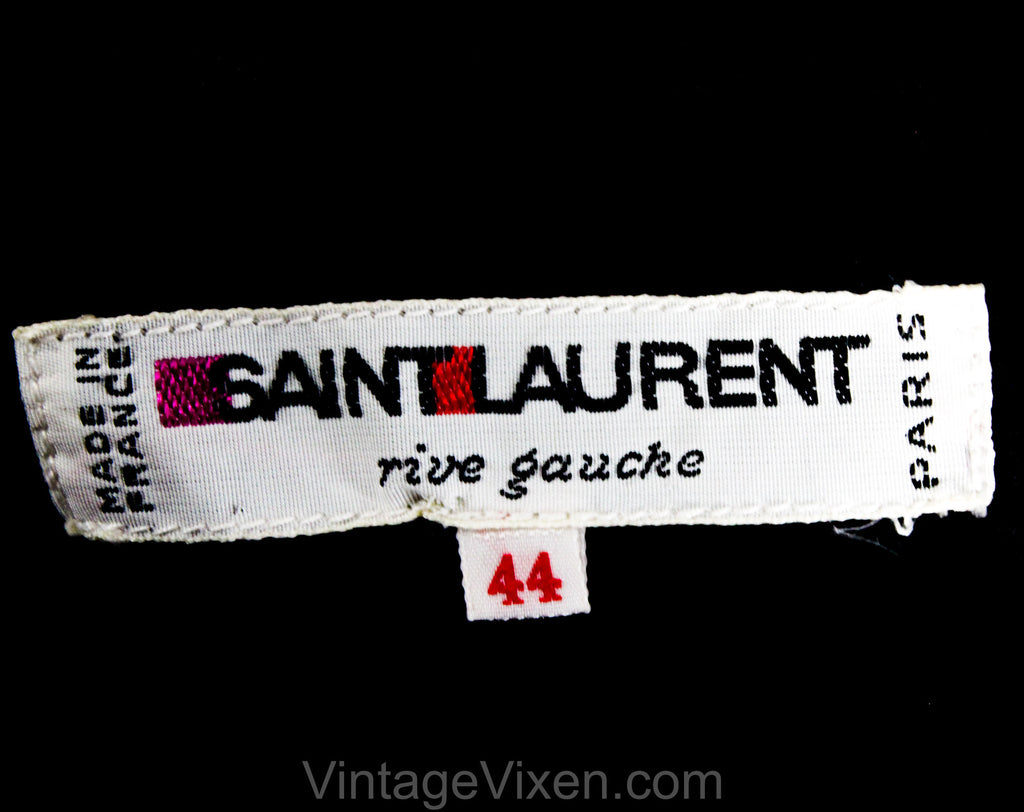 Vintage YVES SAINT LAURENT Rive Gauche Black Velvet Midi Skirt 1970's  YSL Sz 36