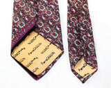 Pierre Cardin Men's Tie - Paisley Silk Necktie - 1960s 70s Designer Neckwear - Brick Red Gray Beige Navy Blue - Spring Summer - Very Fine