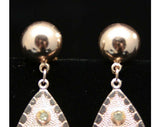Rockabilly Chic 1950s Rhinestone Teardrop Earrings - Clip On - Spring - Goldtone - Yellow Stones - 1950s Bad Girl Look - Deadstock - 40135-1