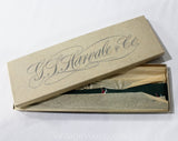 1950s Men's Airplane Tie - Forest Green & Crimson Red Silk Novelty Flight Pilot Theme - Mid Century Mens Accessory - Original 50s Gift Box