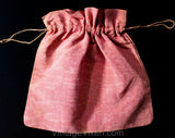 1900s Arts & Crafts Pink Moire Purse - Authentic Antique Drawstring Bag - Hand Embroidered Laurel Wreath - Regency Style 1900s Does 1800s