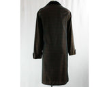 XL Ladies' 50s Sharkskin Coat - Size 20 - 1950s Outerwear - Copper Brown & Black Changeable Chameleon Canvas - Velveteen Collar - 43079