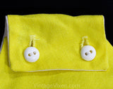 2T Toddler's Play Outfit - 1960s Yellow Girl's Shorts Set with Novelty Carrot in Pocket - Size 24 Months Girl Child's Summer Sleeveless