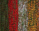 Size 8 Boho Dress Set - Terrific Artisan Chic Hippie Vest & Casual Wrap Skirt - Rustic 60s 70s Boucle Wool Stripe - Red Orange Avocado Green