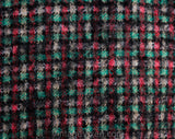 Size 4 1950s Pencil Skirt - Chic 50s 60s Shaggy Wool Plaid - Red Green Gray & Black - Terrific Secretary Style with Pocket - Waist 24.5