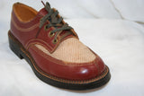 Boys Size 12 Oxford Style Shoes - Authentic 1940s Brown Leather Two Tone 40s Oxfords - Swing Era - Childs Boy's Character Shoes - 41667-2