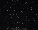 Large 1950s Black Cocktail Dress - Size 12 Marilyn Style Fitted Hourglass with Swag - Hand Strung Beaded Fringe - 50s NOS - Waist 31.5