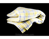 Posh 60s Plaid Bag with Extra Fabric - 1960s Custom Resort Yellow & White Preppy Purse - 60s Spring Preppie Handbag - Triminghams Bermuda