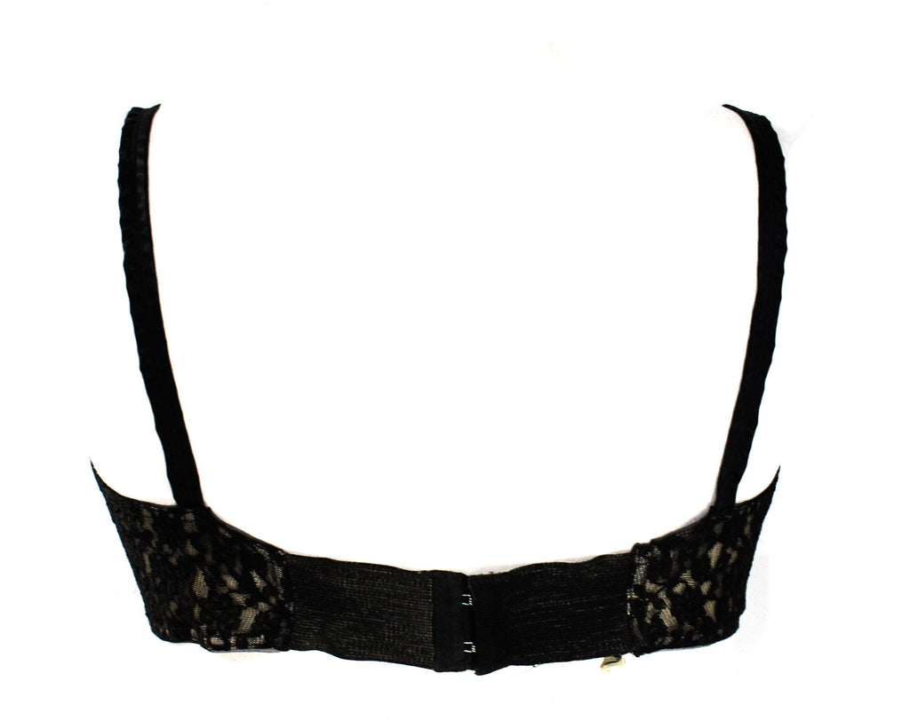 Size 38B 1950s Bra - Black Sheer Lace with Illusions Caps - Sexy 50s P –  Vintage Vixen Clothing